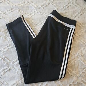 Adidas Women's Jogger Tracksuit Pants Black and White Stripe Size Large